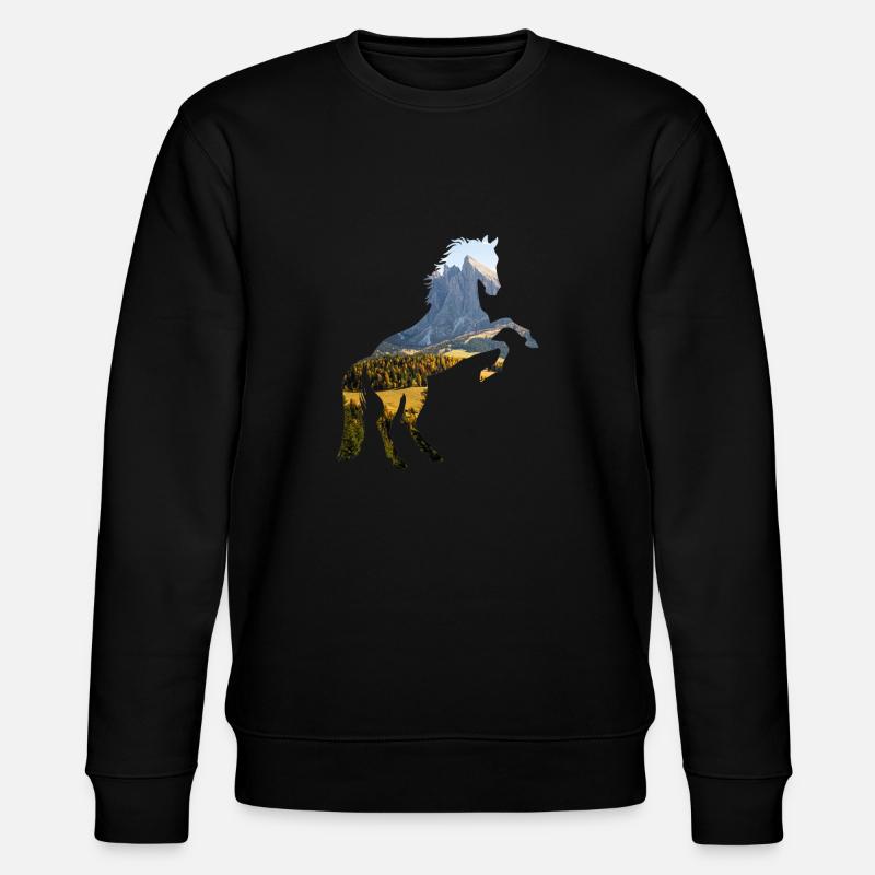 Horse - Stanley/Stella CHANGER Unisex Organic Sweatshirt - black