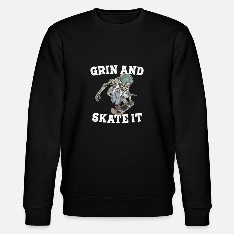 Grin and skate it - Stanley/Stella CHANGER Unisex Organic Sweatshirt - black