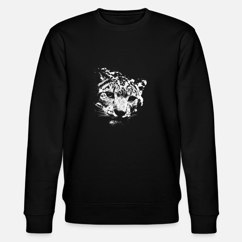 Schneeleopard - Stanley/Stella Unisex Bio-Sweatshirt CHANGER  - Schwarz