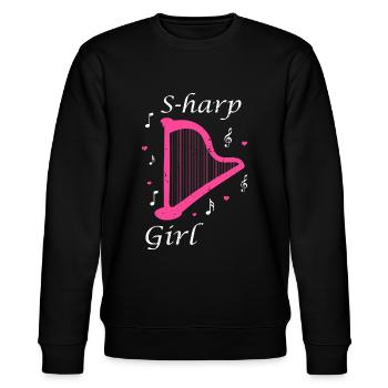 Harfe Design für Harfenist und Harfenspieler - Stanley/Stella Unisex Bio-Sweatshirt CHANGER  - Schwarz - Vorne - Nik (191cm) & Marisol (170cm)
