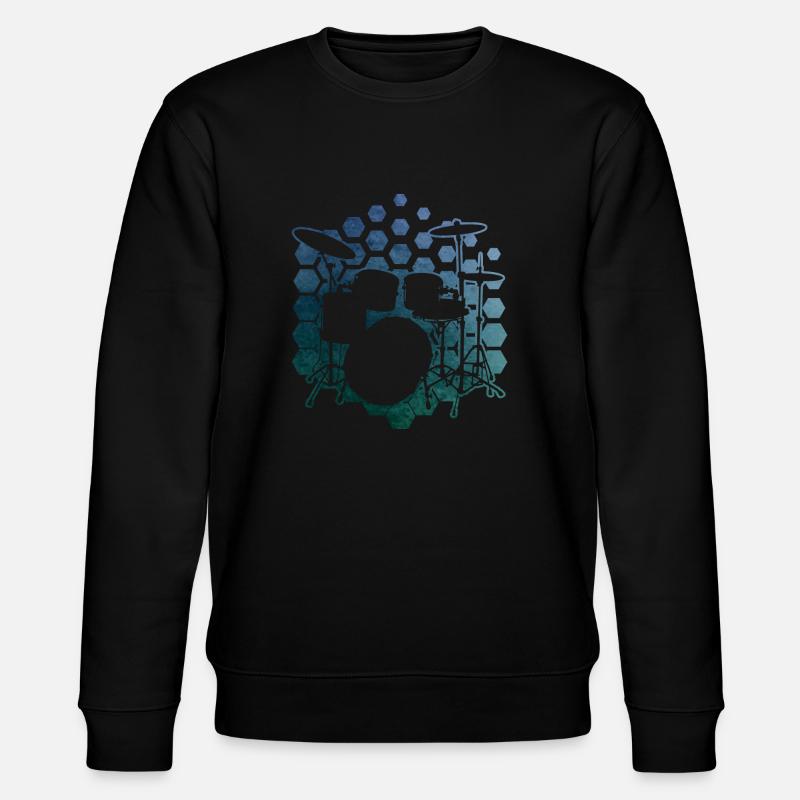 Drummer Drumming Drum Kit - Stanley/Stella CHANGER Unisex Organic Sweatshirt - black