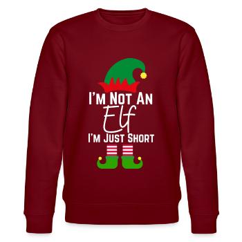 Im Not An Elf Familie Weihnachten Pjs Matching Män - Stanley/Stella Unisex Bio-Sweatshirt CHANGER  - Burgunderrot - Vorne - Nik (191cm) & Marisol (170cm)