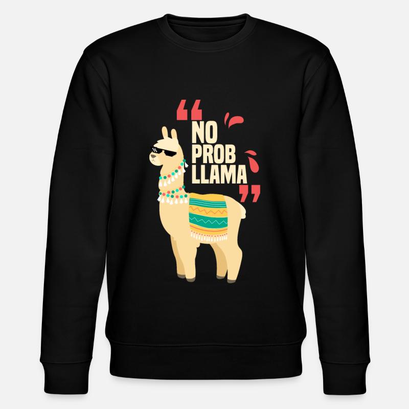 Kein Problama Llama lustig - Stanley/Stella Unisex Bio-Sweatshirt CHANGER  - Schwarz