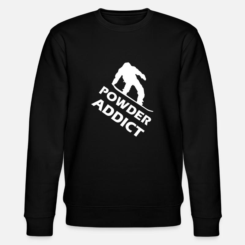 snowboard powder addict snowboarding - Stanley/Stella CHANGER Unisex Organic Sweatshirt - black