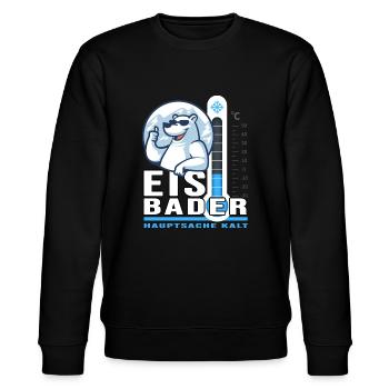 Eisbader Winterschwimmer Minusgrad Winterbaden - Stanley/Stella Unisex Bio-Sweatshirt CHANGER  - Schwarz - Vorne - Nik (191cm) & Marisol (170cm)