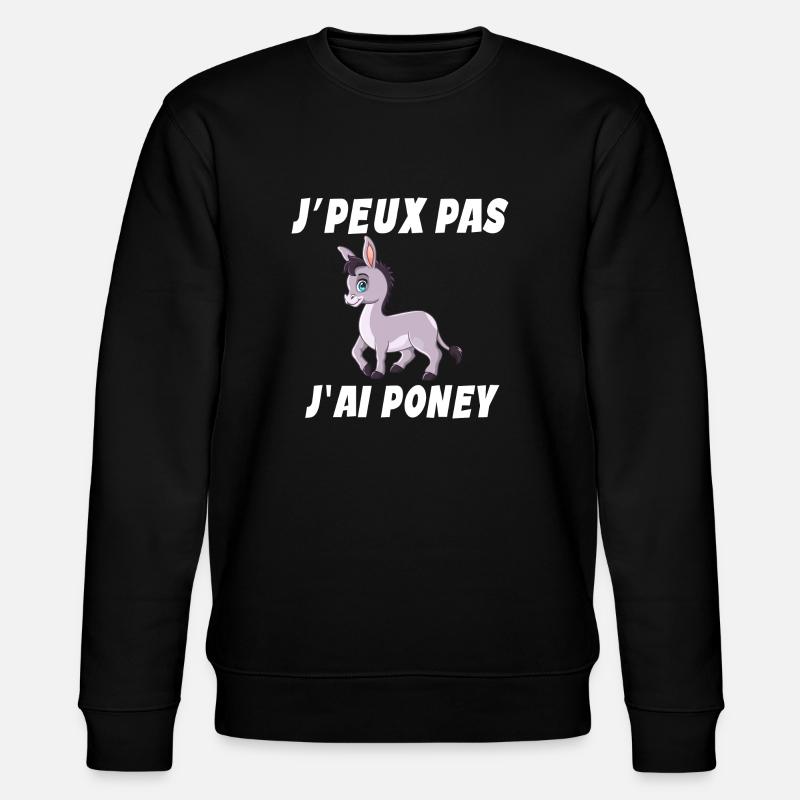 Poney - Cheval - Poney club - Sweat bio CHANGER Stanley/Stella Unisexe - noir