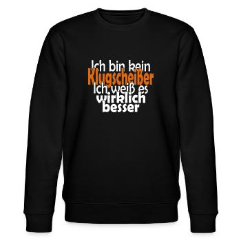 Klugscheißer - Stanley/Stella Unisex Bio-Sweatshirt CHANGER  - Schwarz - Vorne - Nik (191cm) & Marisol (170cm)