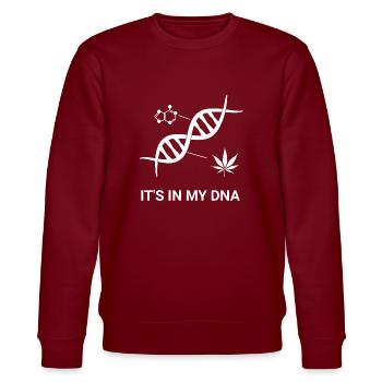 Cannabis Blatt DNA - Stanley/Stella Unisex Bio-Sweatshirt CHANGER  - Burgunderrot - Vorne - Nik (191cm) & Marisol (170cm)