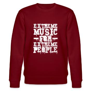Extreme Musik für extreme Leute - Stanley/Stella Unisex Bio-Sweatshirt CHANGER  - Burgunderrot - Vorne - Nik (191cm) & Marisol (170cm)