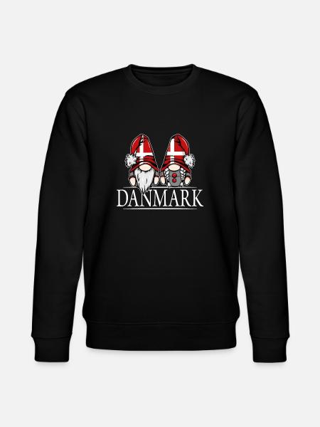 Nisser Gnome Denmark Dannebrog Wilsigns - Stanley/Stella CHANGER Unisex Organic Sweatshirt - black