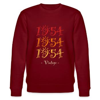 Jahrgang 1954 - Stanley/Stella Unisex Bio-Sweatshirt CHANGER  - Burgunderrot - Vorne - Nik (191cm) & Marisol (170cm)