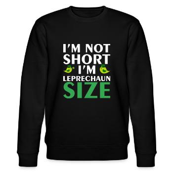 Im not short in leprechaum - Stanley/Stella CHANGER Unisex Organic Sweatshirt - black - Front - Nik (191cm) & Marisol (170cm)