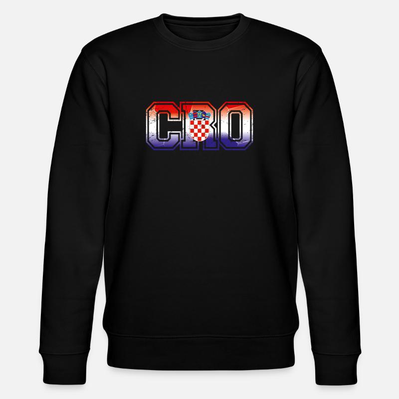C R O Kroatien - Stanley/Stella Unisex Bio-Sweatshirt CHANGER  - Schwarz