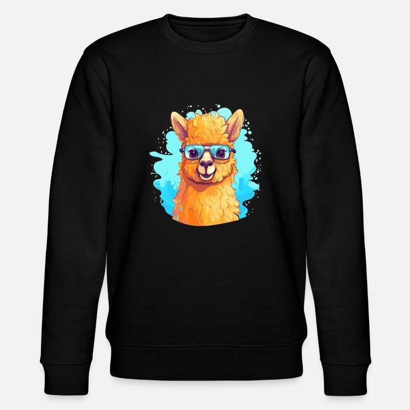 Alpaca Retro - Stanley/Stella CHANGER Unisex Organic Sweatshirt - black