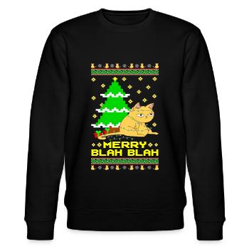 Merry Blah Blah Ugly Xmas - Stanley/Stella CHANGER Unisex Organic Sweatshirt - black - Front - Nik (191cm) & Marisol (170cm)