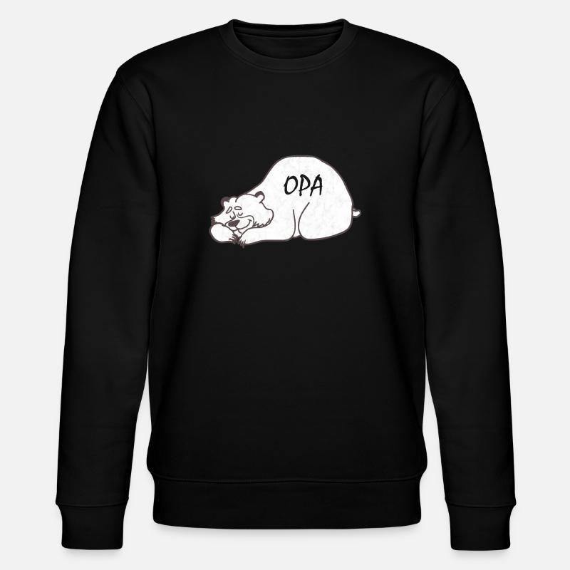 Cuddly grandpa bear sleeping - Stanley/Stella CHANGER Unisex Organic Sweatshirt - black