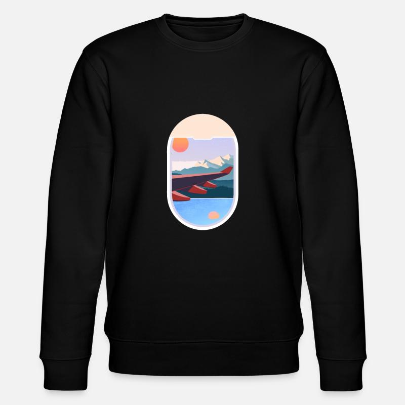 Airplane Window Voyage Paysage Nature - Sweat bio CHANGER Stanley/Stella Unisexe - noir