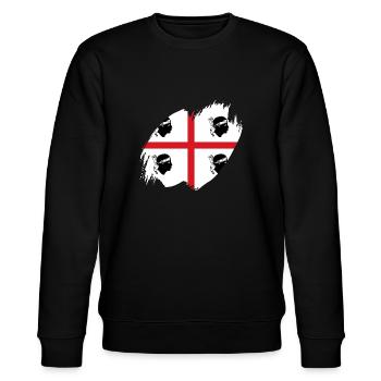 Sardinien Flagge Sardische Fahne Sardegna Fahne - Stanley/Stella Unisex Bio-Sweatshirt CHANGER  - Schwarz - Vorne - Nik (191cm) & Marisol (170cm)