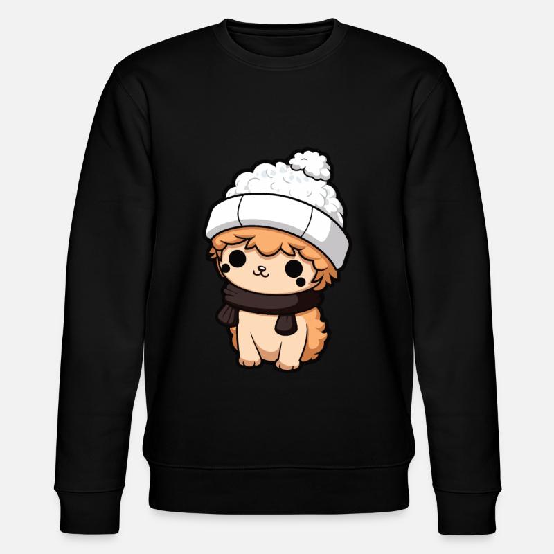 Alpaca Winter Animal Cute Comic - Stanley/Stella CHANGER Unisex Organic Sweatshirt - black