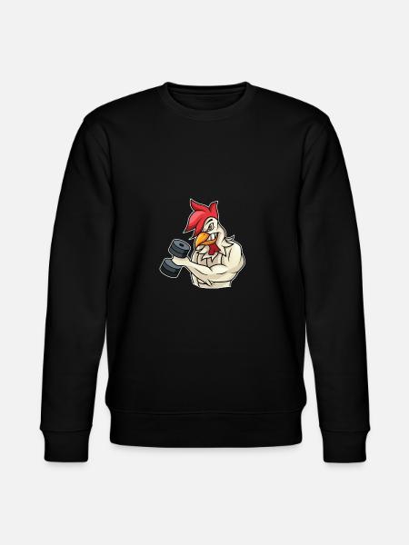Rooster Chicken Fitness Bodybuilder Gave - Stanley/Stella økologisk unisex-sweatshirt CHANGER  - sort