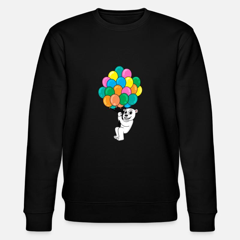 Eisbär Luftballon - Stanley/Stella Unisex Bio-Sweatshirt CHANGER  - Schwarz