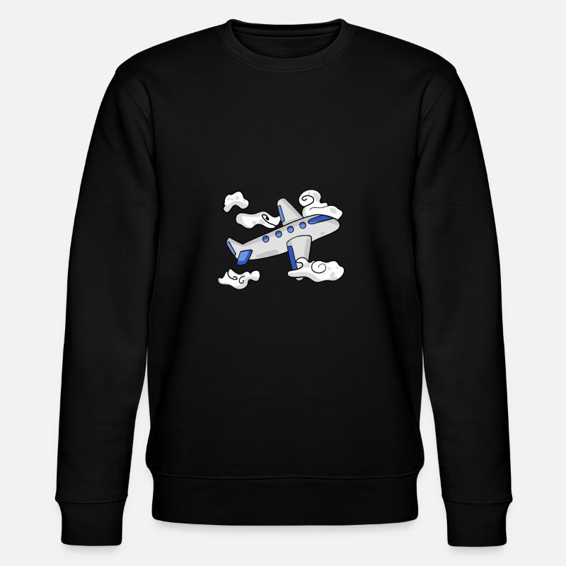 Flugzeug - Stanley/Stella Unisex Bio-Sweatshirt CHANGER  - Schwarz
