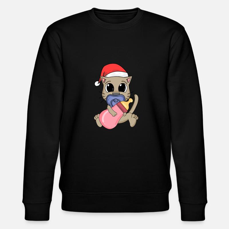 Bébé Chat Noël - Sweat bio CHANGER Stanley/Stella Unisexe - noir