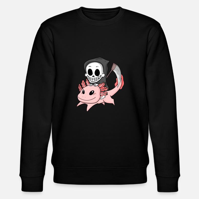 Sensenmann und Axolotl - Stanley/Stella Unisex Bio-Sweatshirt CHANGER  - Schwarz