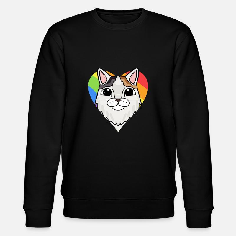 LGBT Cat Turkish Van Rainbow - Stanley/Stella CHANGER Unisex Organic Sweatshirt - black