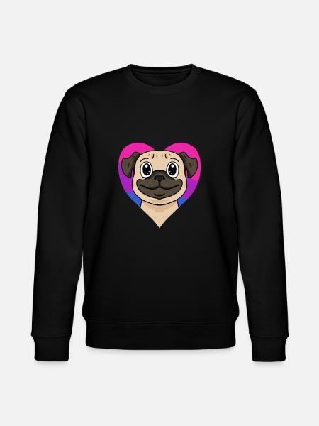 Bisexual Pug Dog Gift - Stanley/Stella CHANGER Unisex Organic Sweatshirt - black
