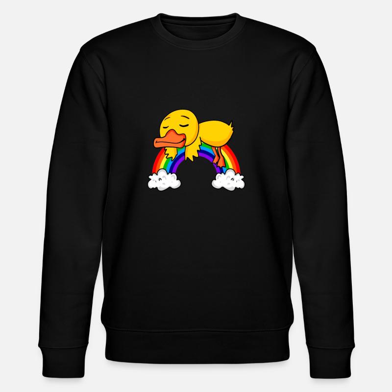 Regenbogen Ente - Stanley/Stella Unisex Bio-Sweatshirt CHANGER  - Schwarz