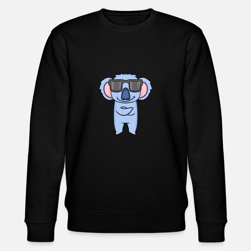 Koala mit Sonnenbrille - Stanley/Stella Unisex Bio-Sweatshirt CHANGER  - Schwarz