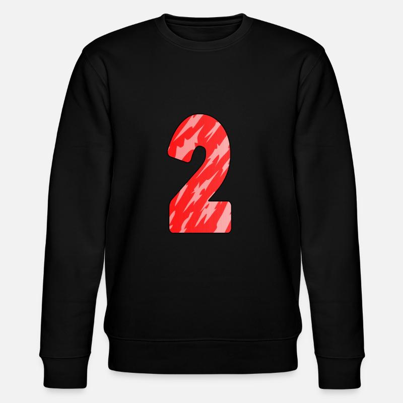 Number 2 Red Pattern - Stanley/Stella CHANGER Unisex Organic Sweatshirt - black