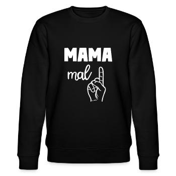 Mama Mal Eins - Stanley/Stella Unisex Bio-Sweatshirt CHANGER  - Schwarz - Vorne - Nik (191cm) & Marisol (170cm)