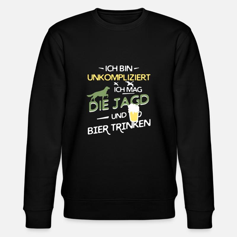 Jagd und Bier trinken - Stanley/Stella Unisex Bio-Sweatshirt CHANGER  - Schwarz