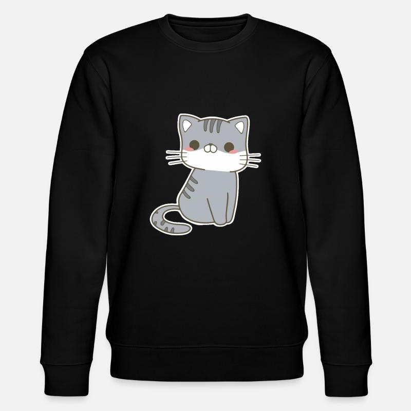 Kawaii Katze - Stanley/Stella Unisex Bio-Sweatshirt CHANGER  - Schwarz