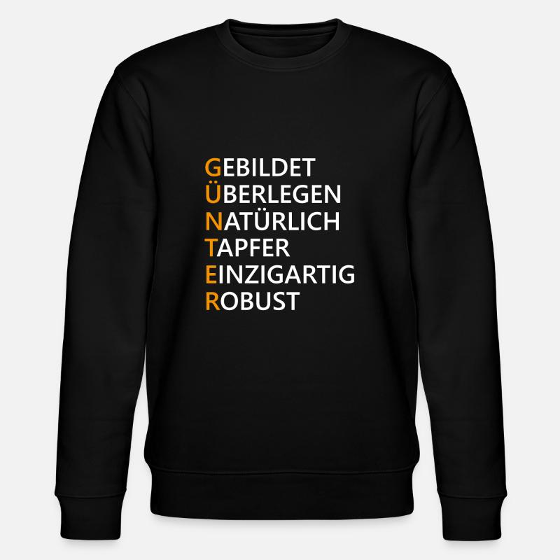 Günter Name Geschenk - Stanley/Stella Unisex Bio-Sweatshirt CHANGER  - Schwarz