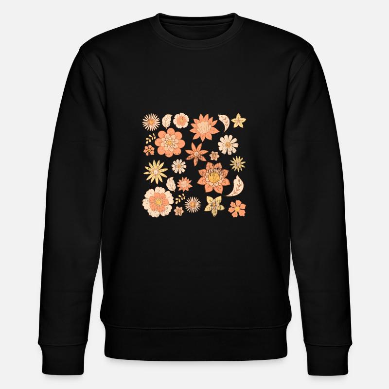 Mignon motif de fleurs rétro - Sweat bio CHANGER Stanley/Stella Unisexe - noir