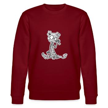 Vampir-Mumie - Stanley/Stella Unisex Bio-Sweatshirt CHANGER  - Burgunderrot - Vorne - Nik (191cm) & Marisol (170cm)