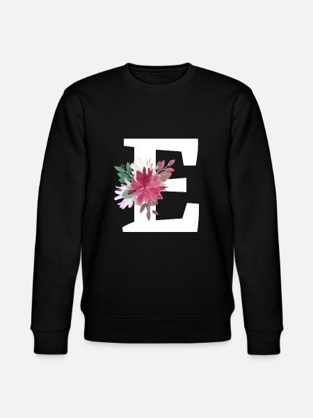 Floral Letter - Stanley/Stella CHANGER Unisex Organic Sweatshirt - black