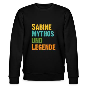 Mythos Sabine die Legende Vorname Sabine - Stanley/Stella Unisex Bio-Sweatshirt CHANGER  - Schwarz - Vorne - Nik (191cm) & Marisol (170cm)