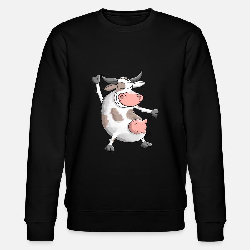 Ulkiger, tanzender Stier - Stanley/Stella Unisex Bio-Sweatshirt CHANGER  - Schwarz