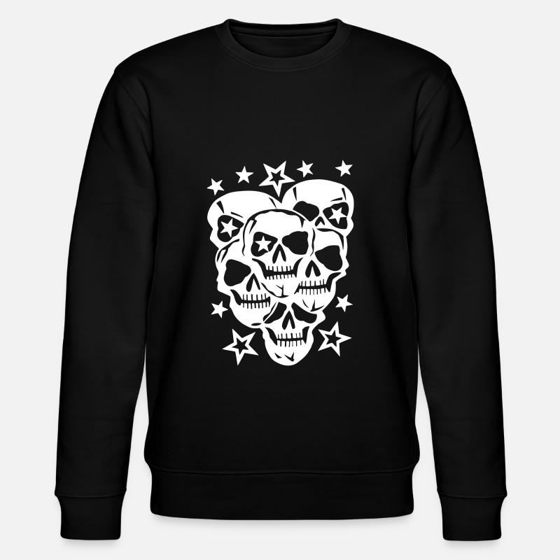 Totenköpfe, Sterne, Skull - Stanley/Stella Unisex Bio-Sweatshirt CHANGER  - Schwarz