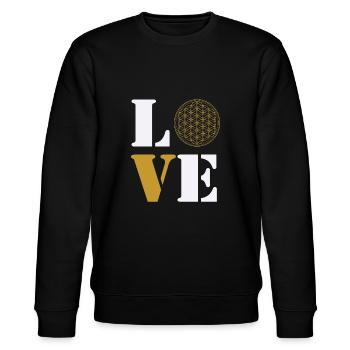 Love Lebensblume - Stanley/Stella Unisex Bio-Sweatshirt CHANGER  - Schwarz - Vorne - Nik (191cm) & Marisol (170cm)