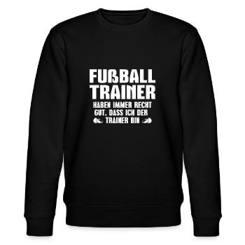 Sportverein Trainer Fußballtrainer - Stanley/Stella Unisex Bio-Sweatshirt CHANGER  - Schwarz - Vorne - Nik (191cm) & Marisol (170cm)