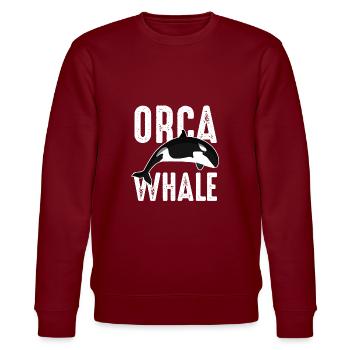 killer whale - Stanley/Stella CHANGER Unisex Organic Sweatshirt - burgundy - Front - Nik (191cm) & Marisol (170cm)