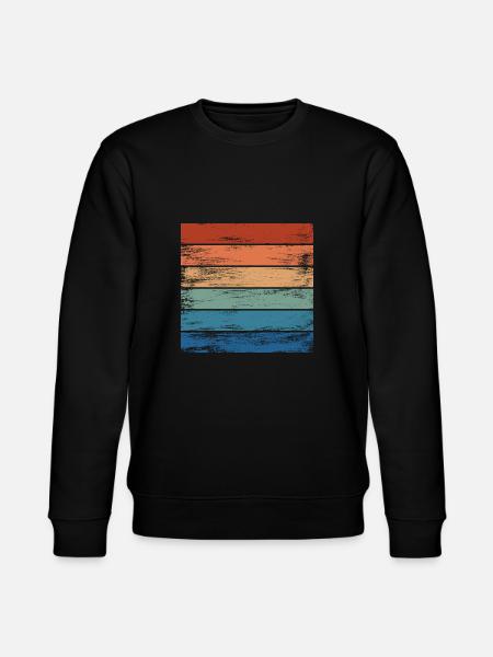 Retro Rainbow Distressed Background Motif - Stanley/Stella CHANGER Unisex Organic Sweatshirt - black