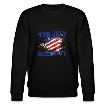 Le drapeau américain cite le 4 juillet et Celebrate - Sweat bio CHANGER Stanley/Stella Unisexe - noir - Devant - Nik (191cm) & Marisol (170cm)