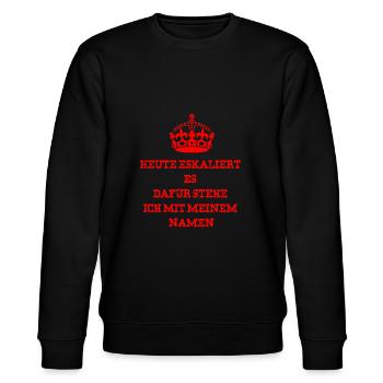 Keep Calm Eskalation - Stanley/Stella Unisex Bio-Sweatshirt CHANGER  - Schwarz - Vorne - Nik (191cm) & Marisol (170cm)