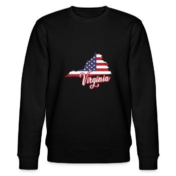US-Flagge Virginia Design für stolze Virginier - Stanley/Stella Unisex Bio-Sweatshirt CHANGER  - Schwarz - Vorne - Nik (191cm) & Marisol (170cm)